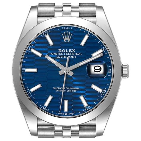 rolex datejust acciaio e oro quadrante blu|buy rolex datejust 41.